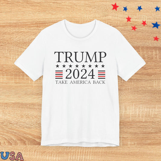 patriotic stars T-Shirt White / S Trump 2024 Red Lines