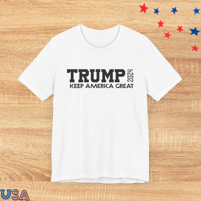 patriotic stars T-Shirt White / S Trump Keep America Great 2024