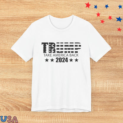 patriotic stars T-Shirt White / S Trump Take America Back 2024