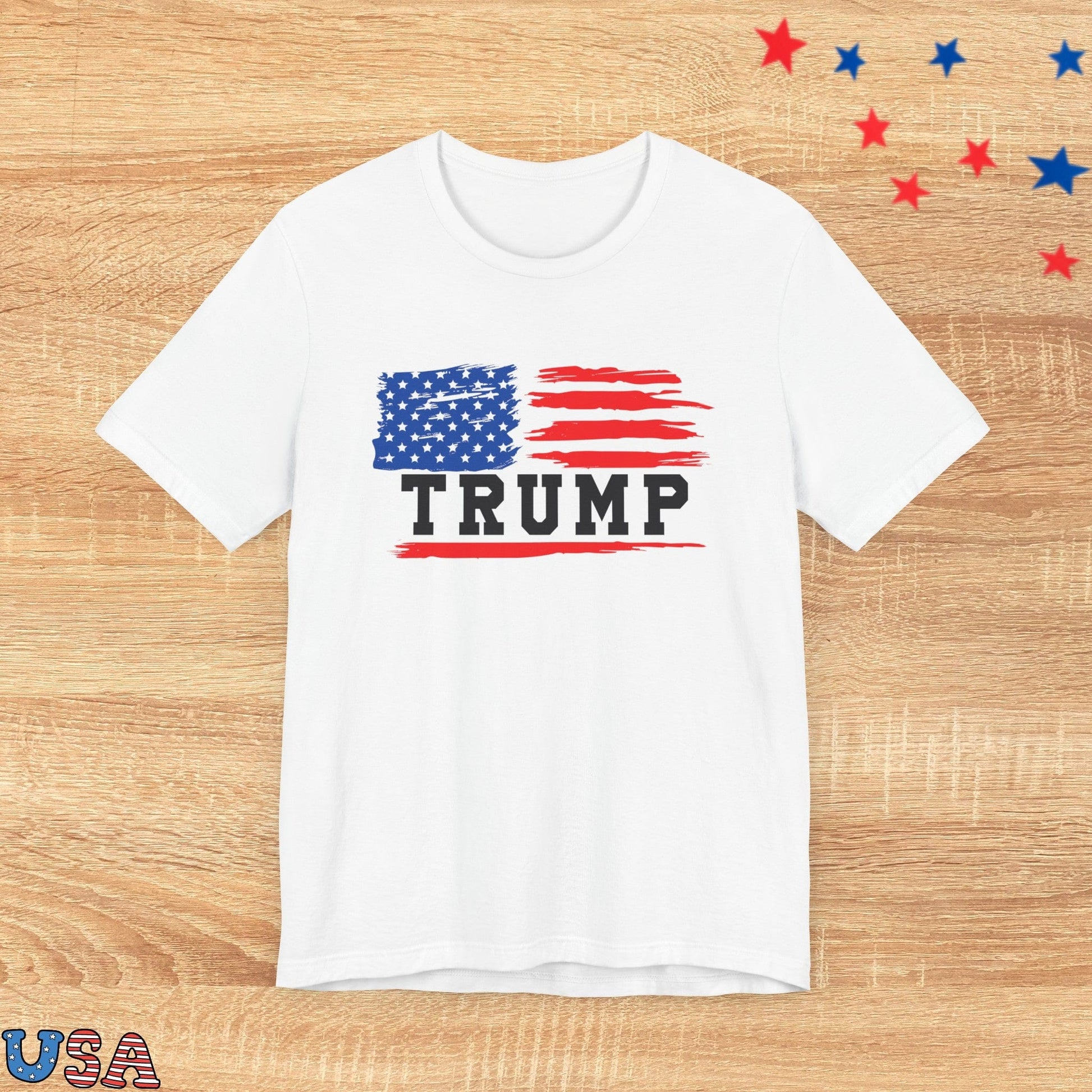 patriotic stars T-Shirt White / S Trump USA Flag
