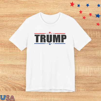patriotic stars T-Shirt White / S Trump With Red & Blue Stars