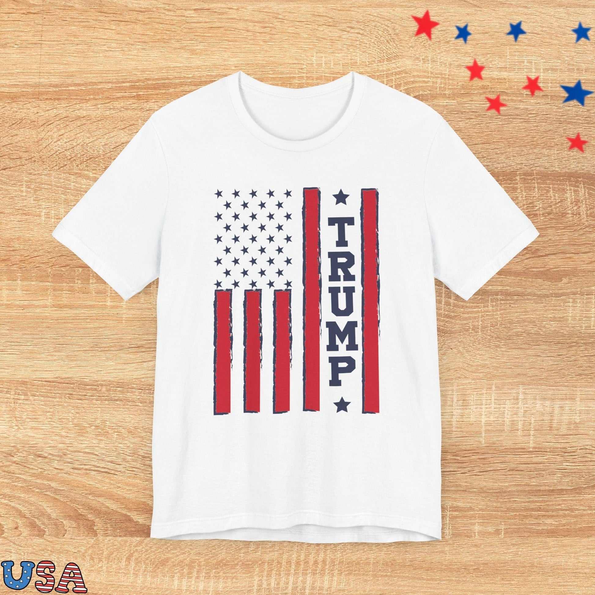 patriotic stars T-Shirt White / S USA Flag - Trump 2024