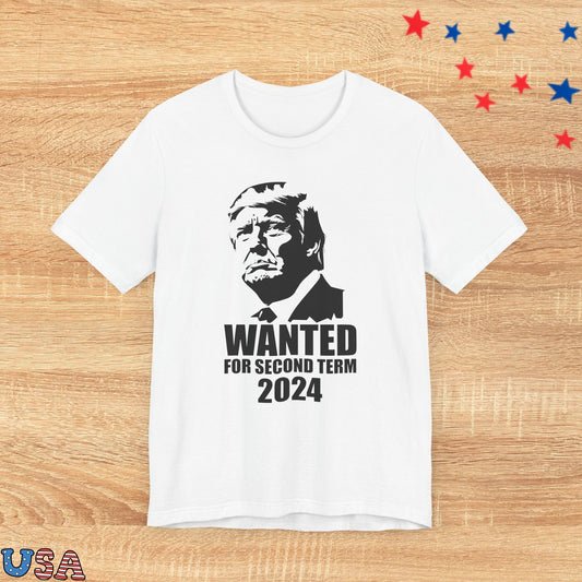 patriotic stars T-Shirt White / S Wanted For Second Term 2024